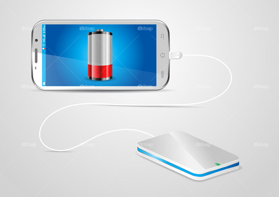 Charging a mobile with a Powerbank