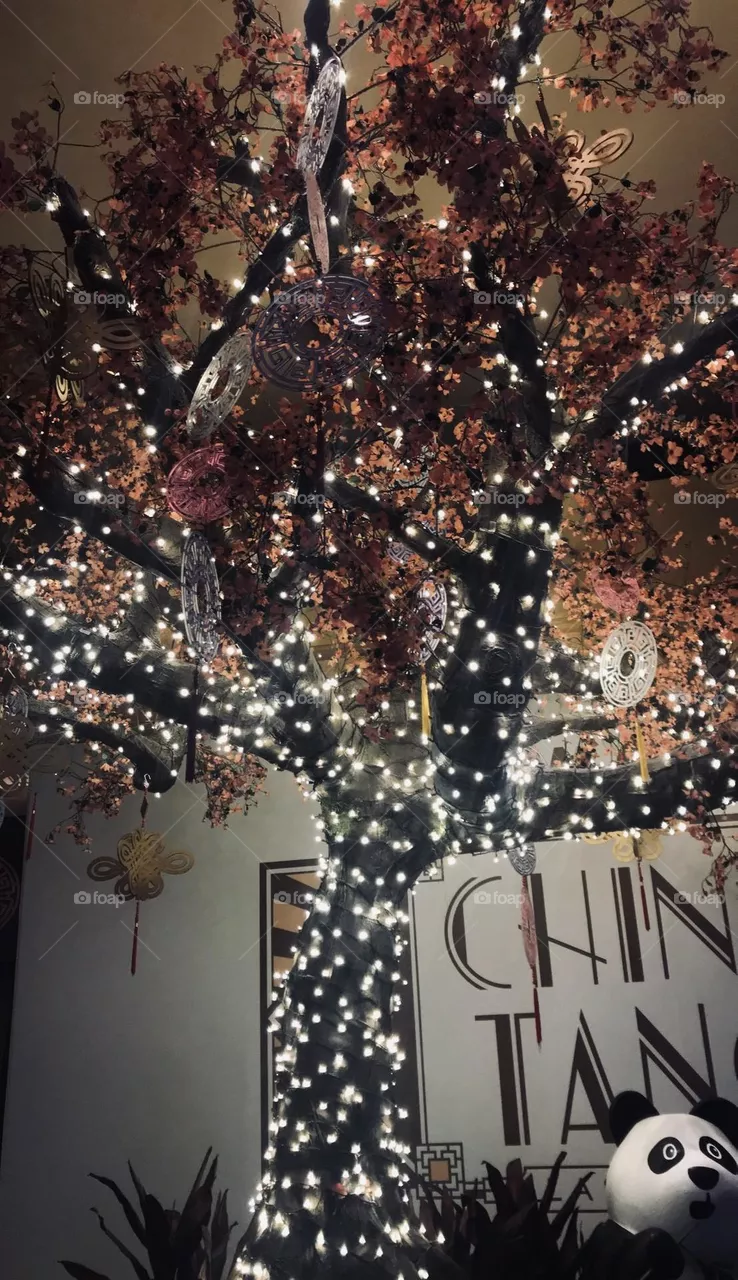 Pretty tree with lights 