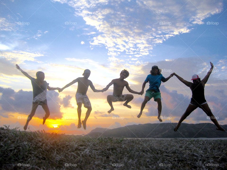 Sunset and friendship . Lombok 