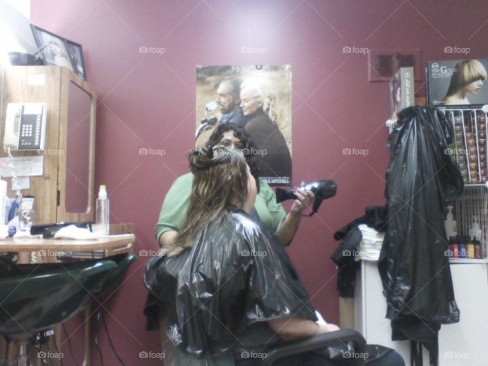 getting hair done 
