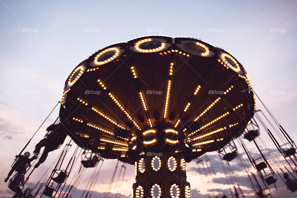 sunset and carousel