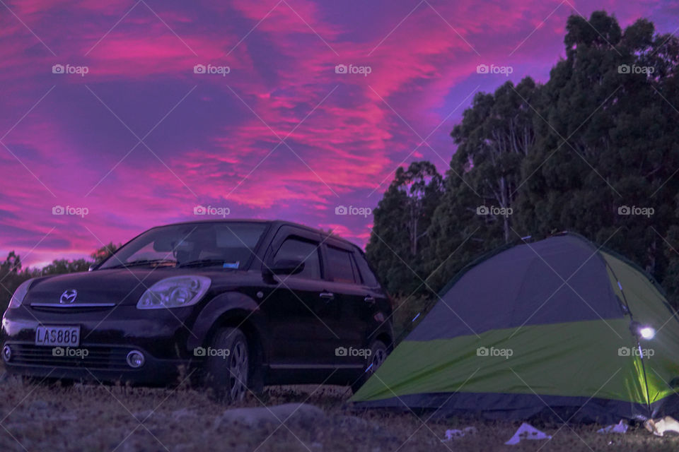 camping tent at lake pukaki