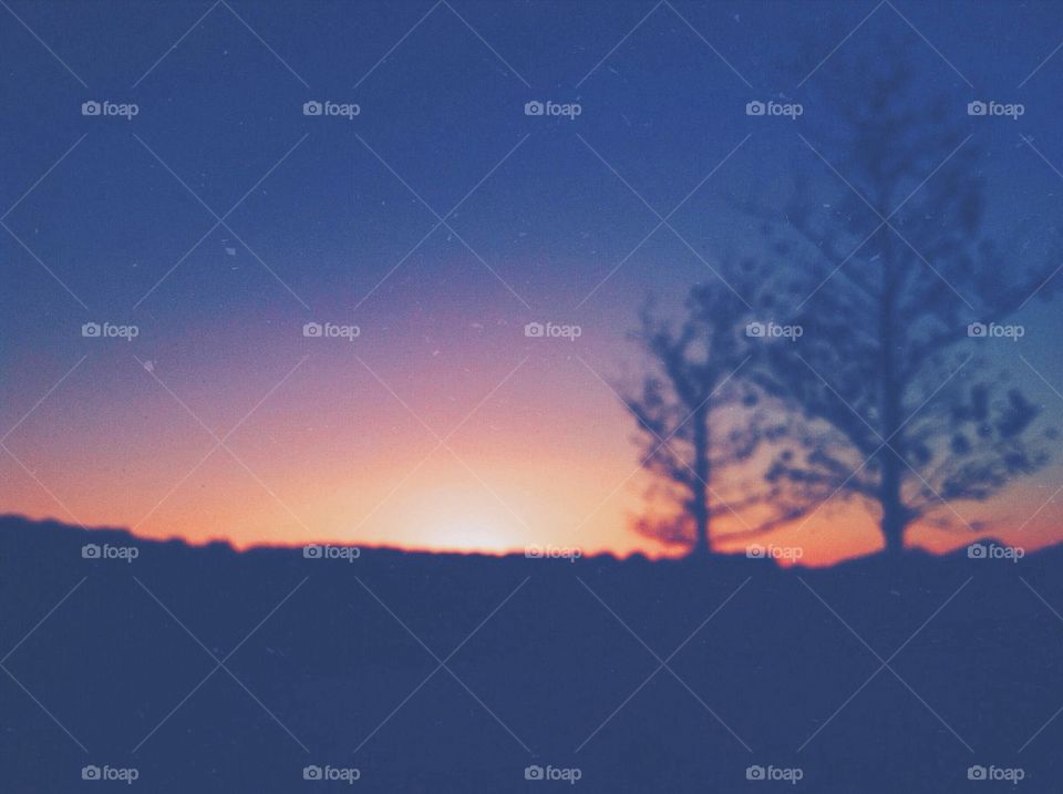 Blurred Sunset Silhouette