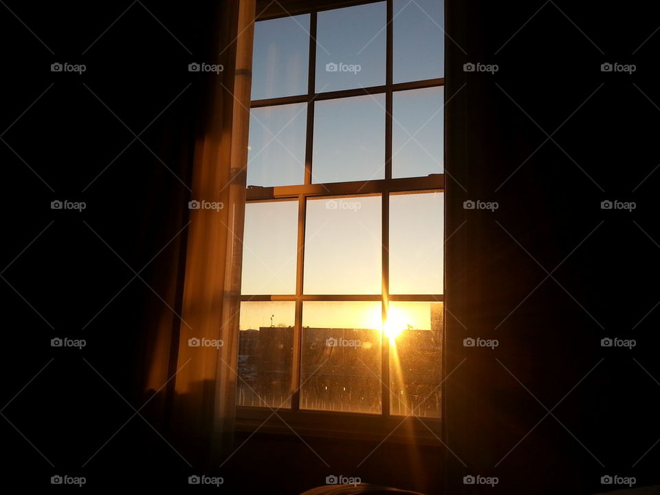 sunrise in window