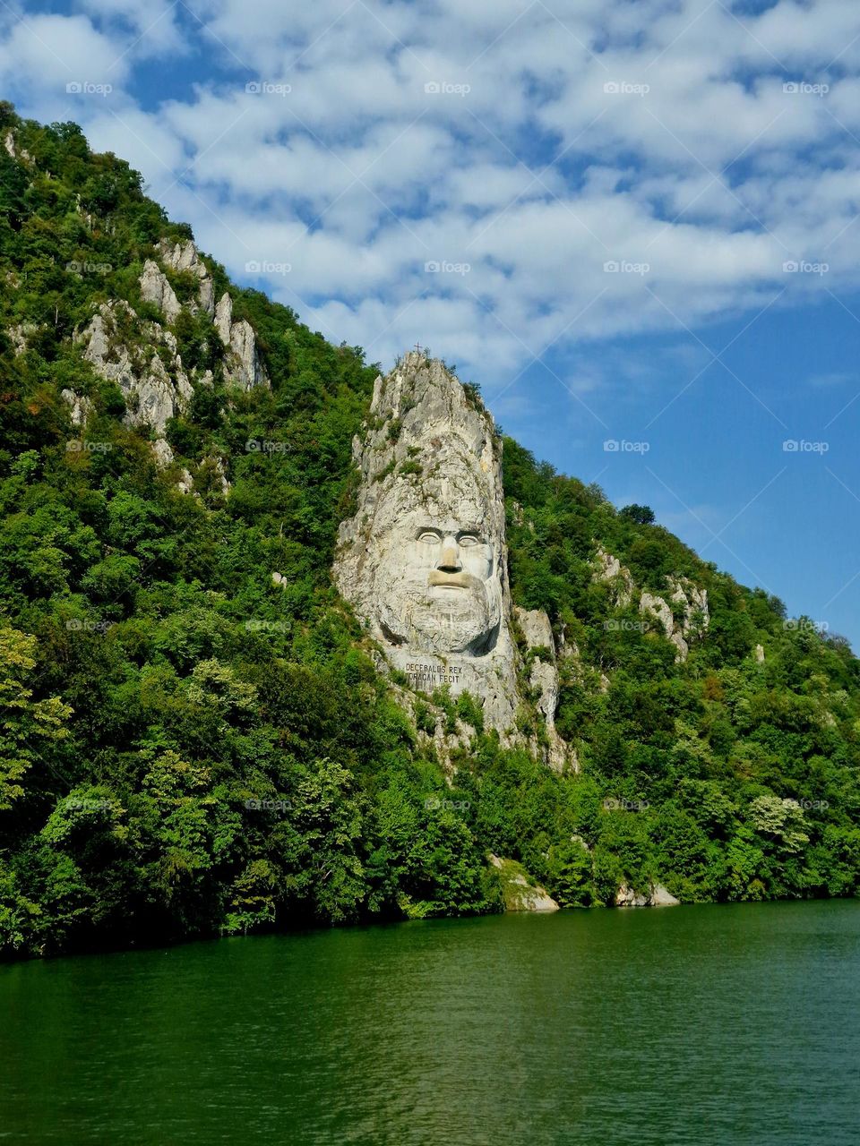 landscape sculpture the face of the Dacian king, Decebalus