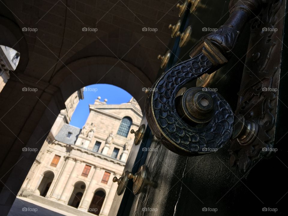 Castle view by door knocker 