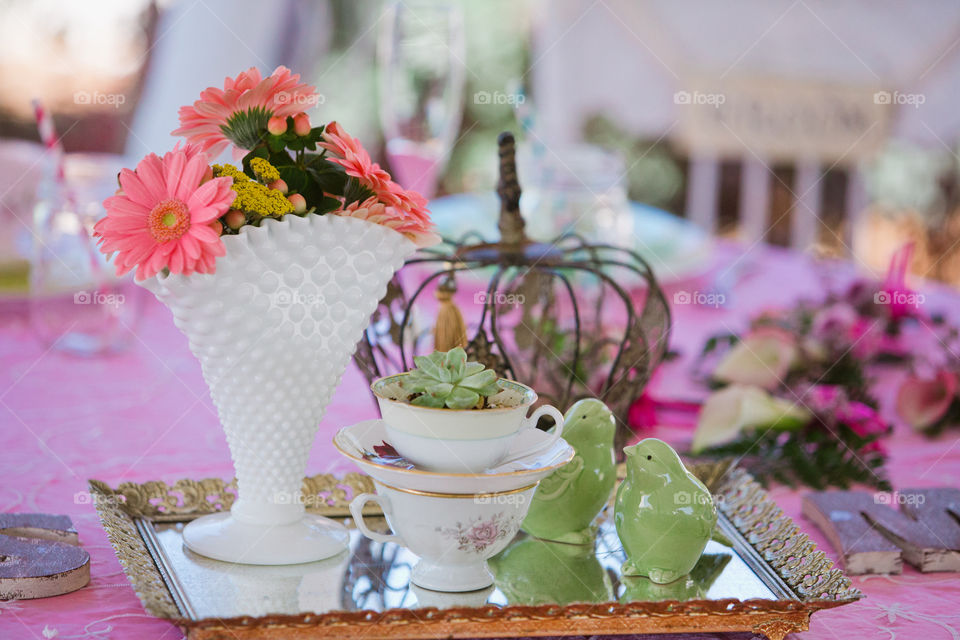 Wedding reception table center pieces 