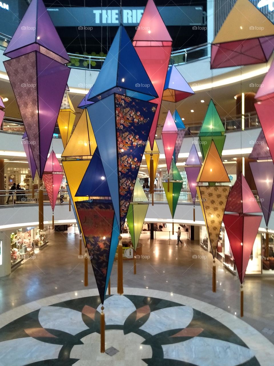 Colourful lanterns in the mall.
