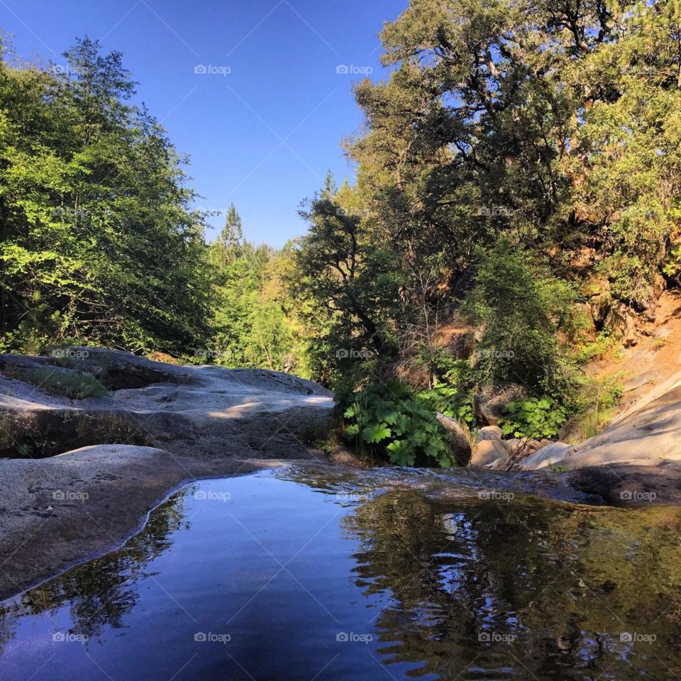 Stream. Hiking in the Sierra Nevada Mountains