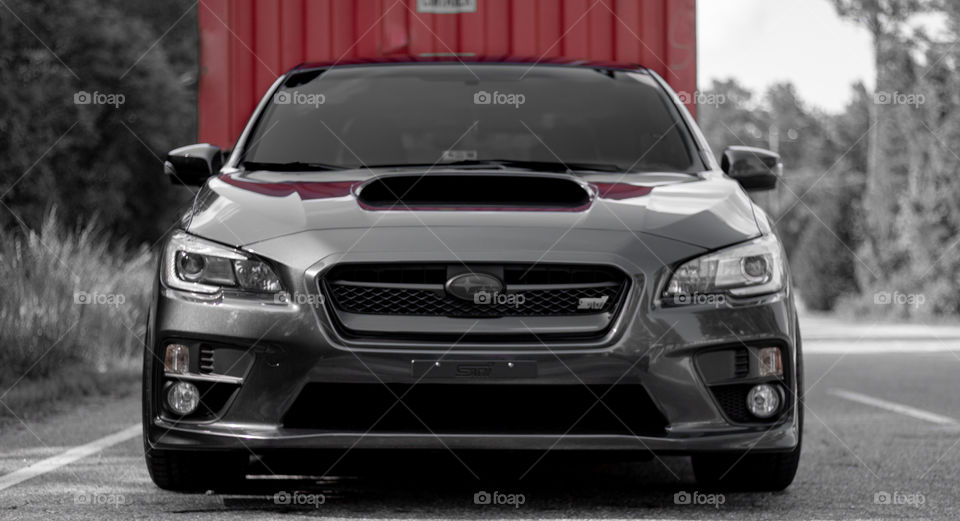 Dark grey Subaru STi
