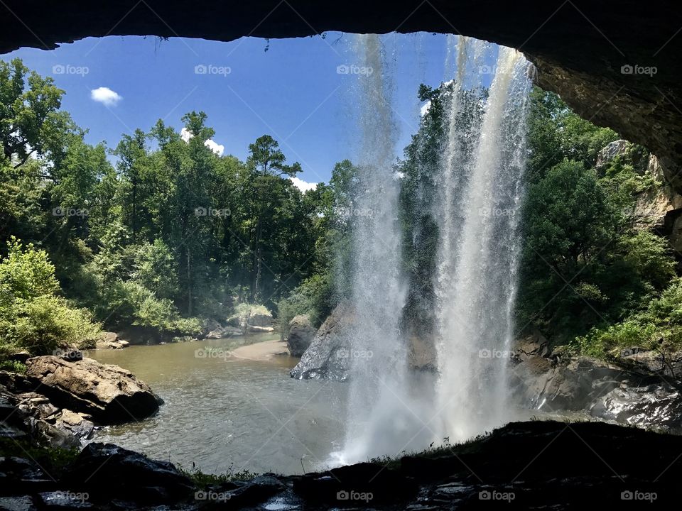 Beautiful Noccalula Falls in Alabama, the site of the tragic suicide of an American Indian princess who threw herself over the Falls rather than marry a man she did not love instead of her one true love. 