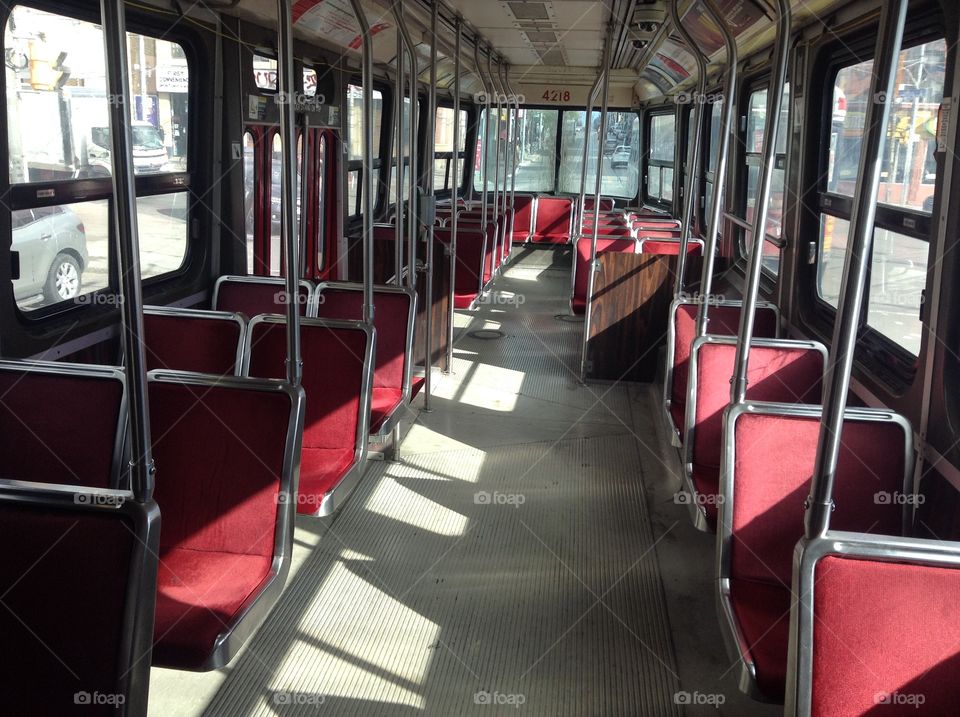 Interior of a streetcar