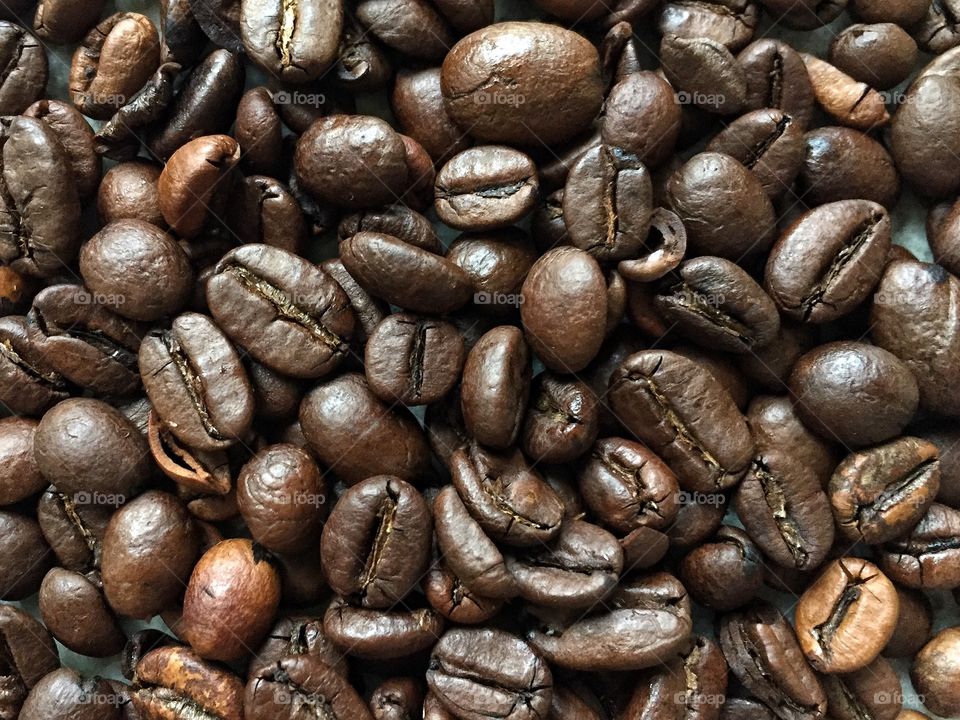 Brown roasted coffee bean