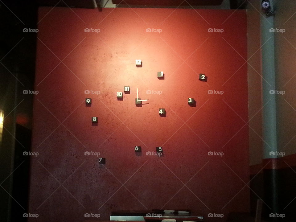 this an abstract clock in restaurant in downtown Saint Petersburg Fl