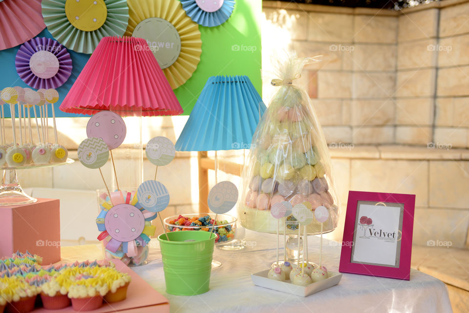 candy table fir a baby shower