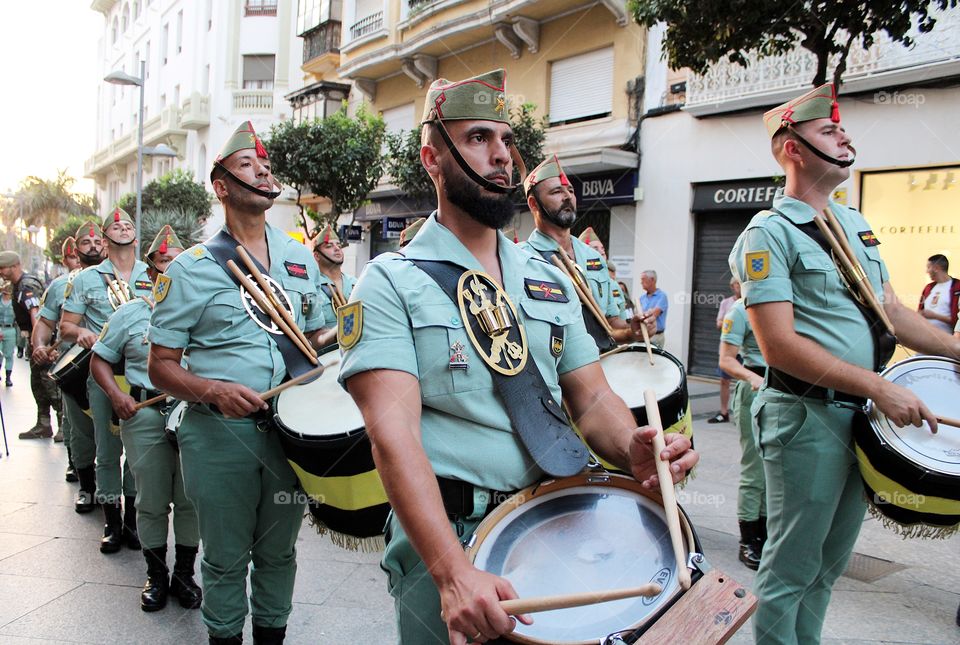 Desfile de la Legión en Ceuta el día de la Patrona la Virgen de África el 5 de agosto del 2019