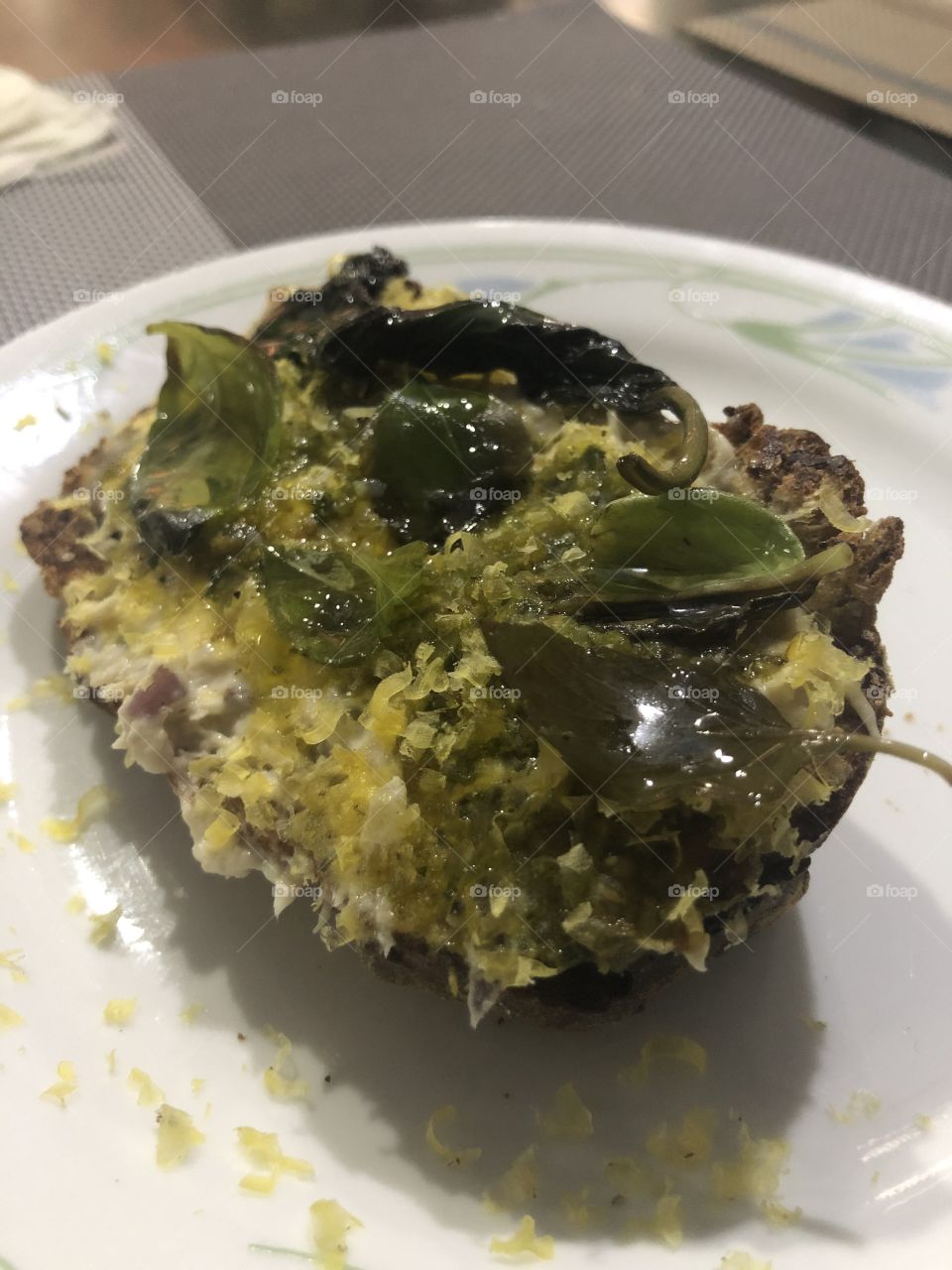 Egg omelette with salad and toast 