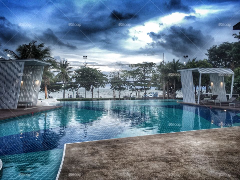 Resort's pool in Pattaya beach , Thailand . Resort's pool in Pattaya beach  , Thailand 