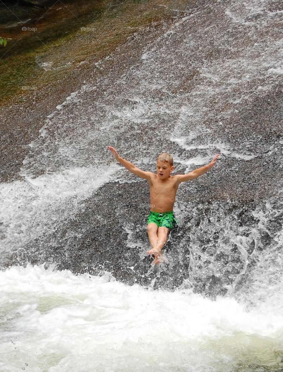 Natural water slide