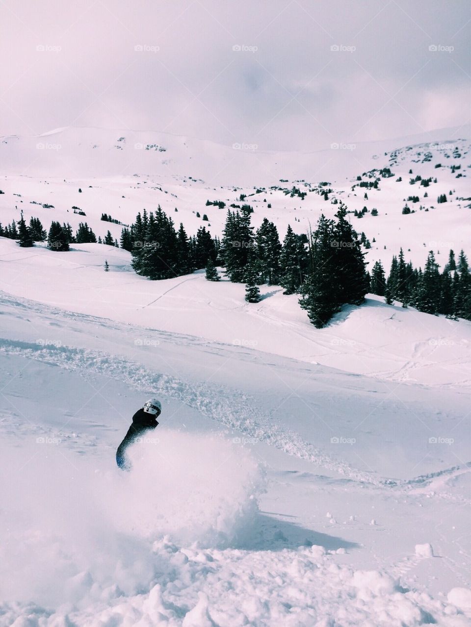 Snowboarding in backcountry