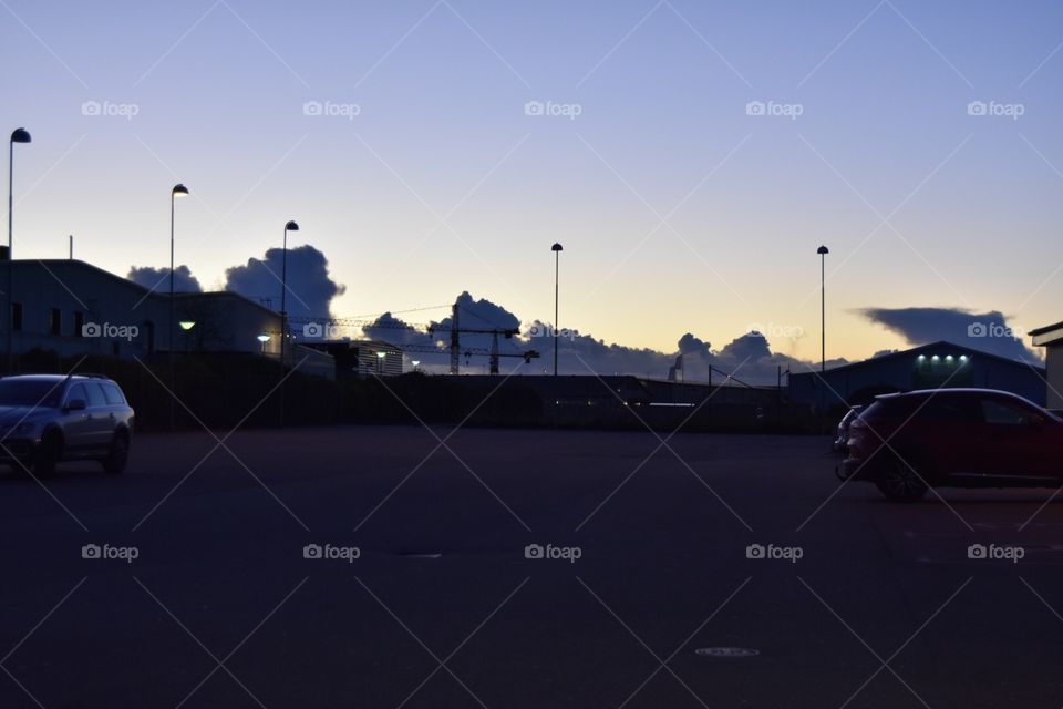 Nice evening and beautiful sky.