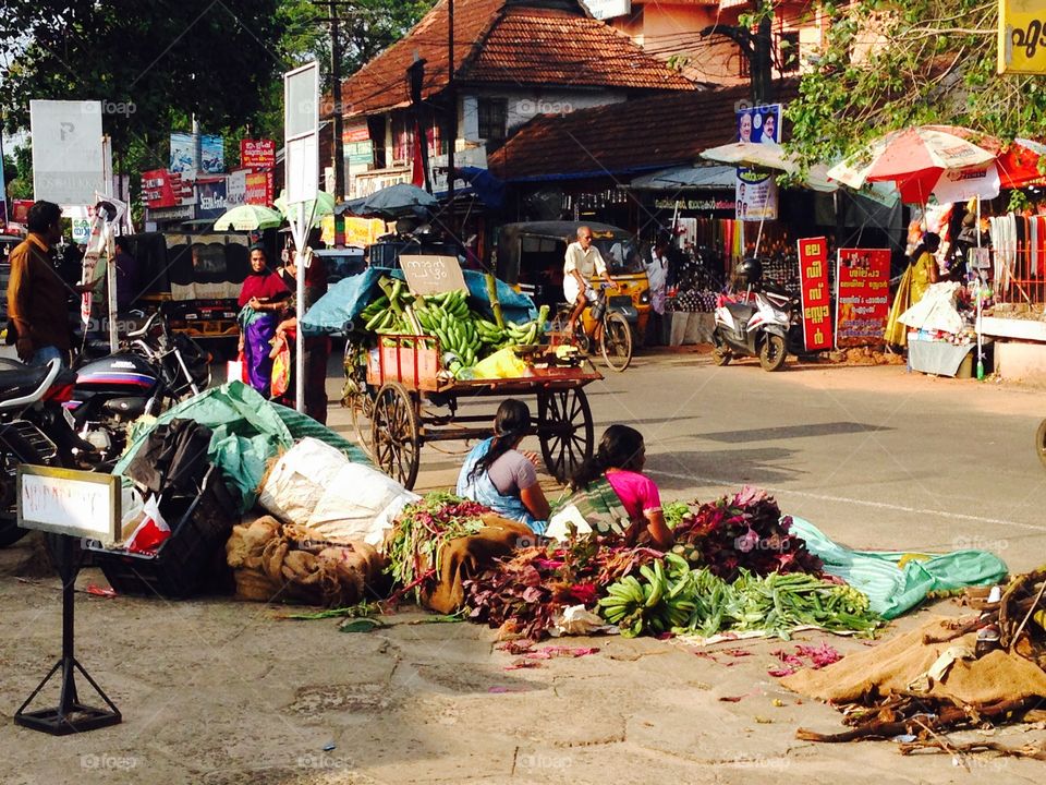 Women at Work
Street market in Allapuzha, Kerala, India 