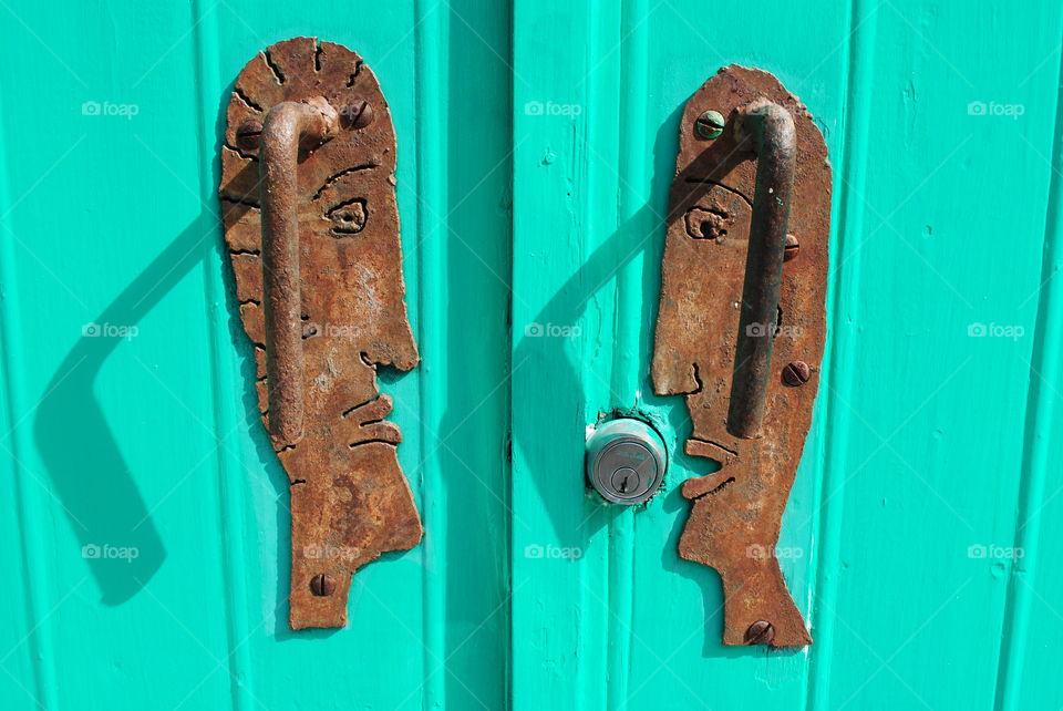 Devoration on door in Bahama village, Key West, Florida