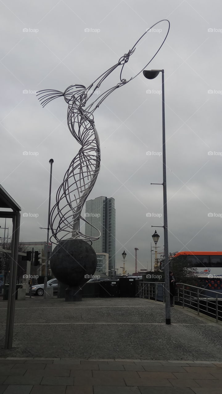A cloudy day in Belfast...even the statue seems melancholic