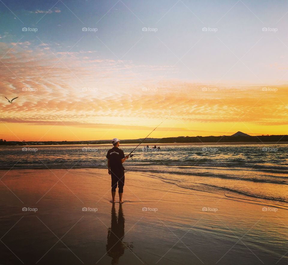 Sunset fishing at Noosa