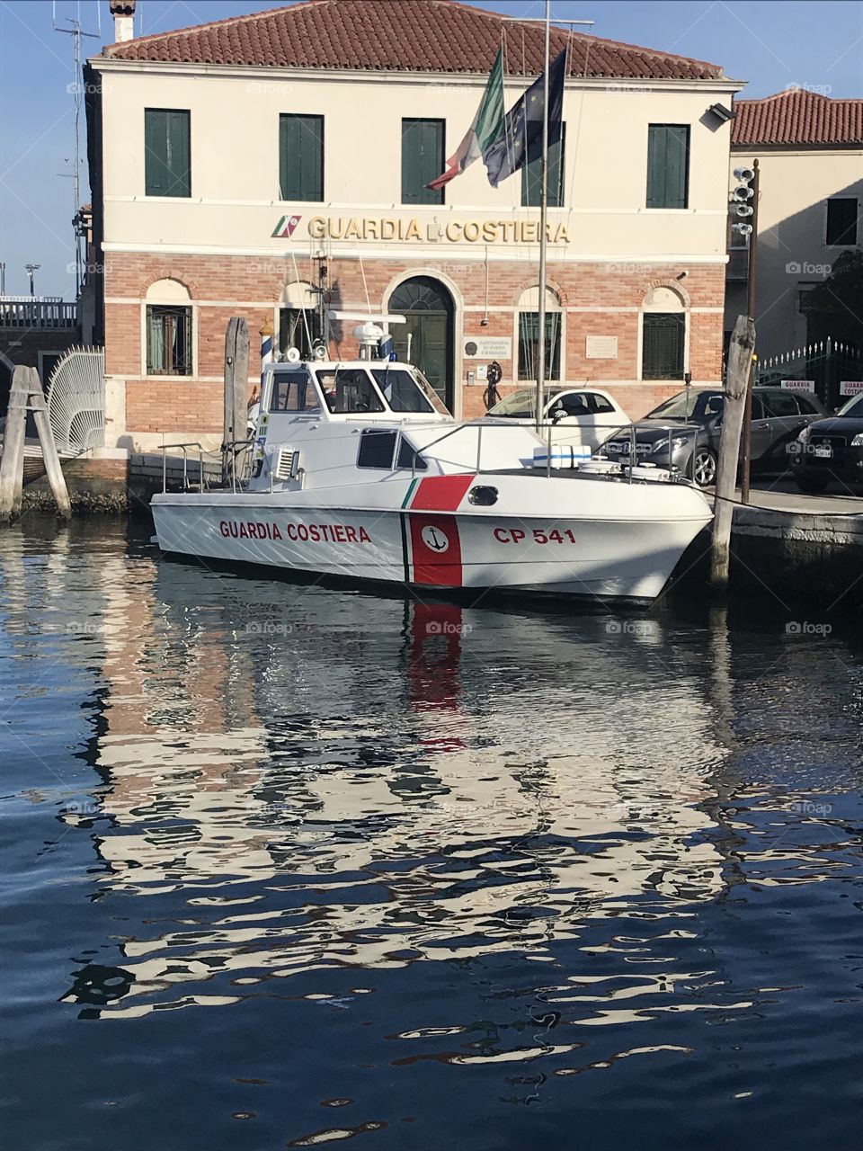 Vessel Guardia Costiera near the Venice
