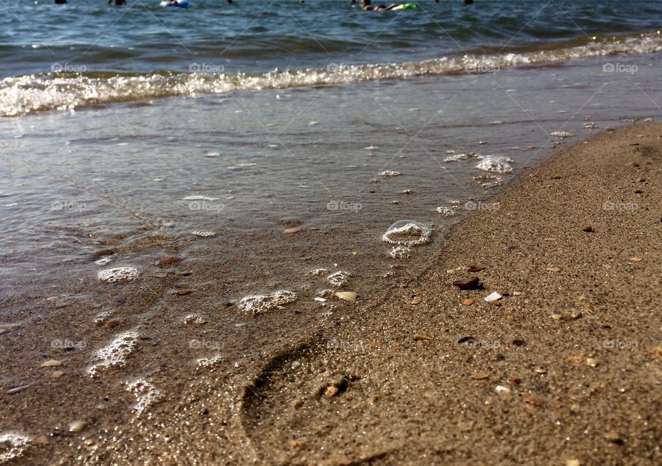 Dark sea and beach