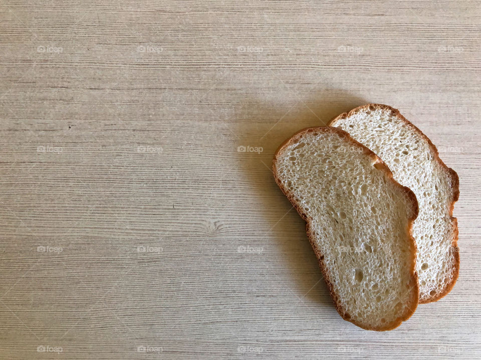 white bread with copy space