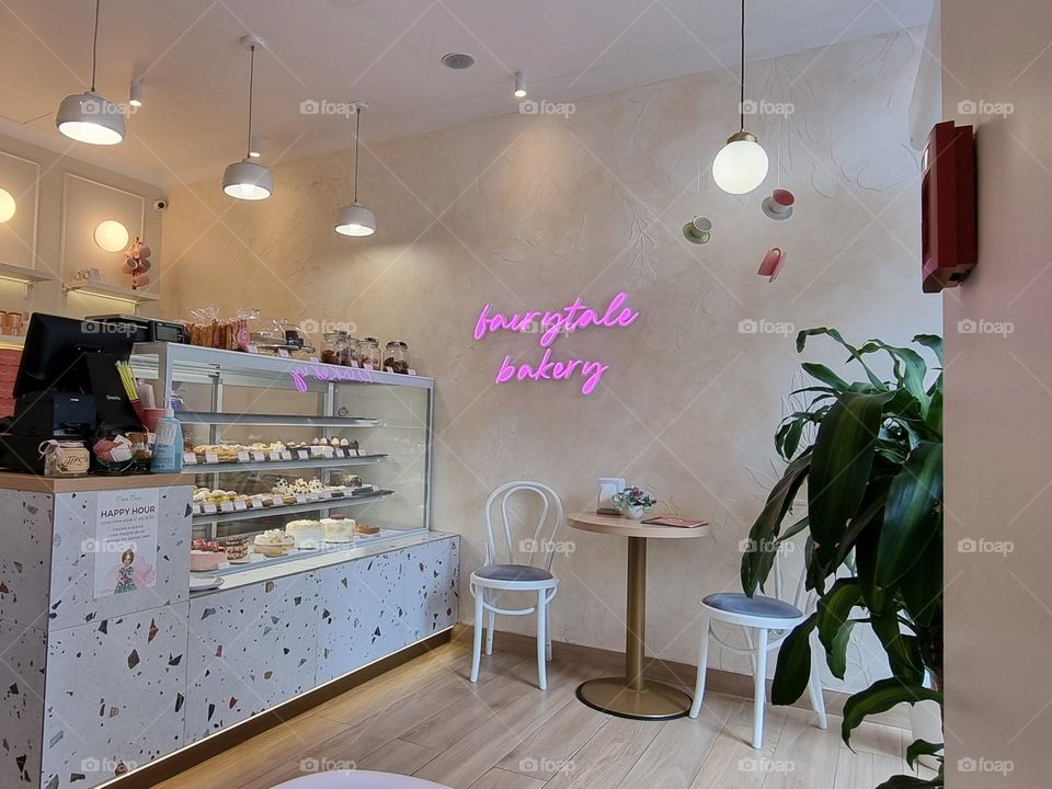 Interior of bakery café Fairytale Bakery