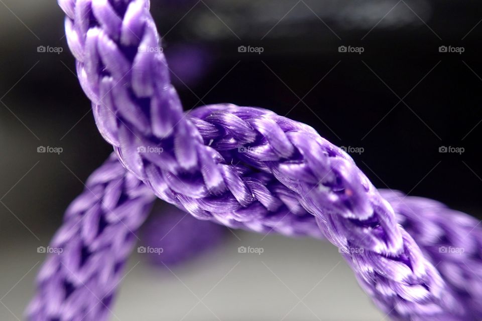 Twisted purple nylon rope