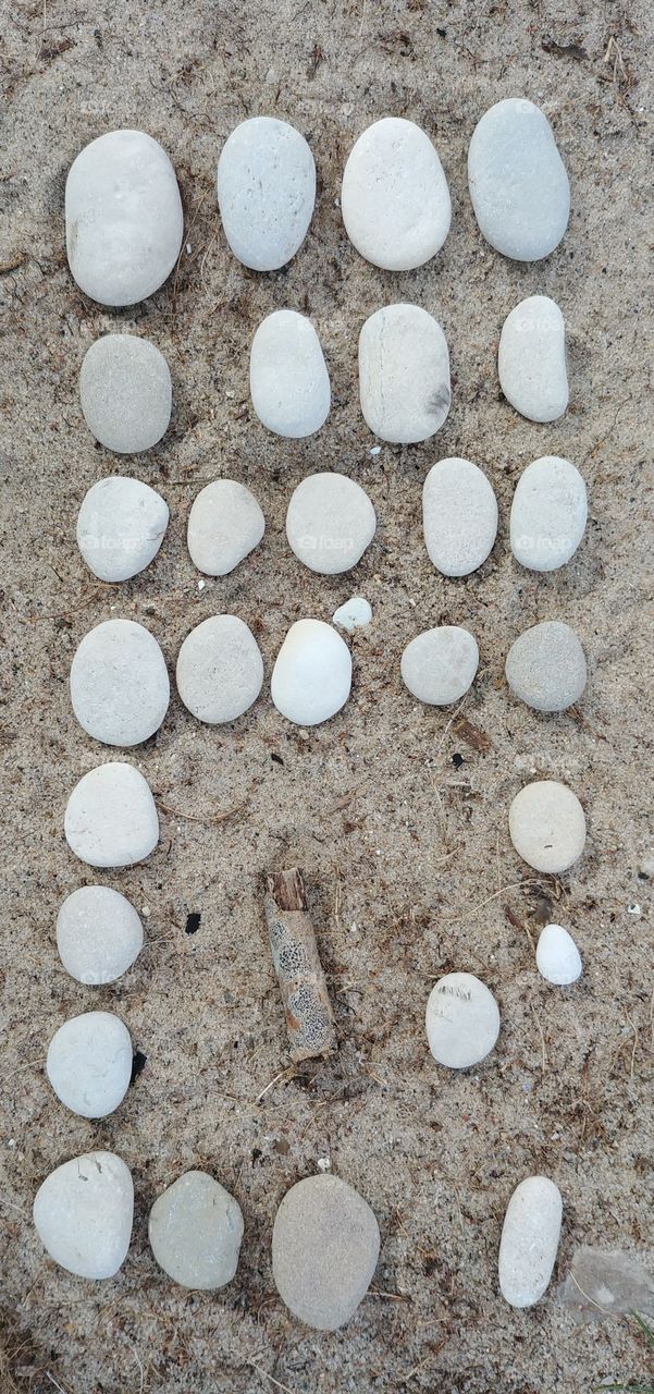 stone steine rund oal sand holz