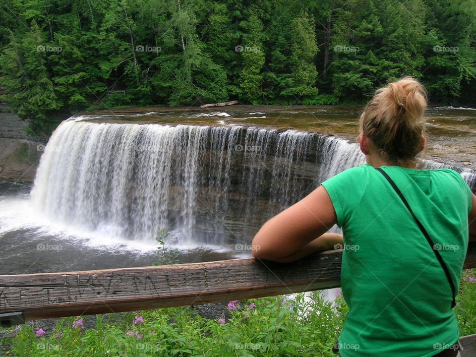 Admiring waterfalls 