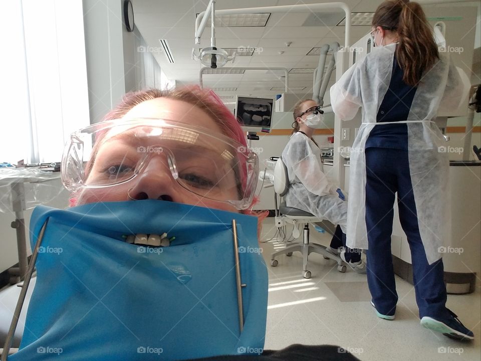 It's always a little awkward when you have to visit the dentist. Here I am looking pretty goofy getting a filling.