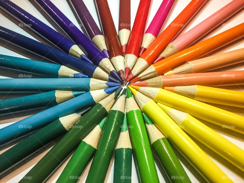 Close-up of colored pencils