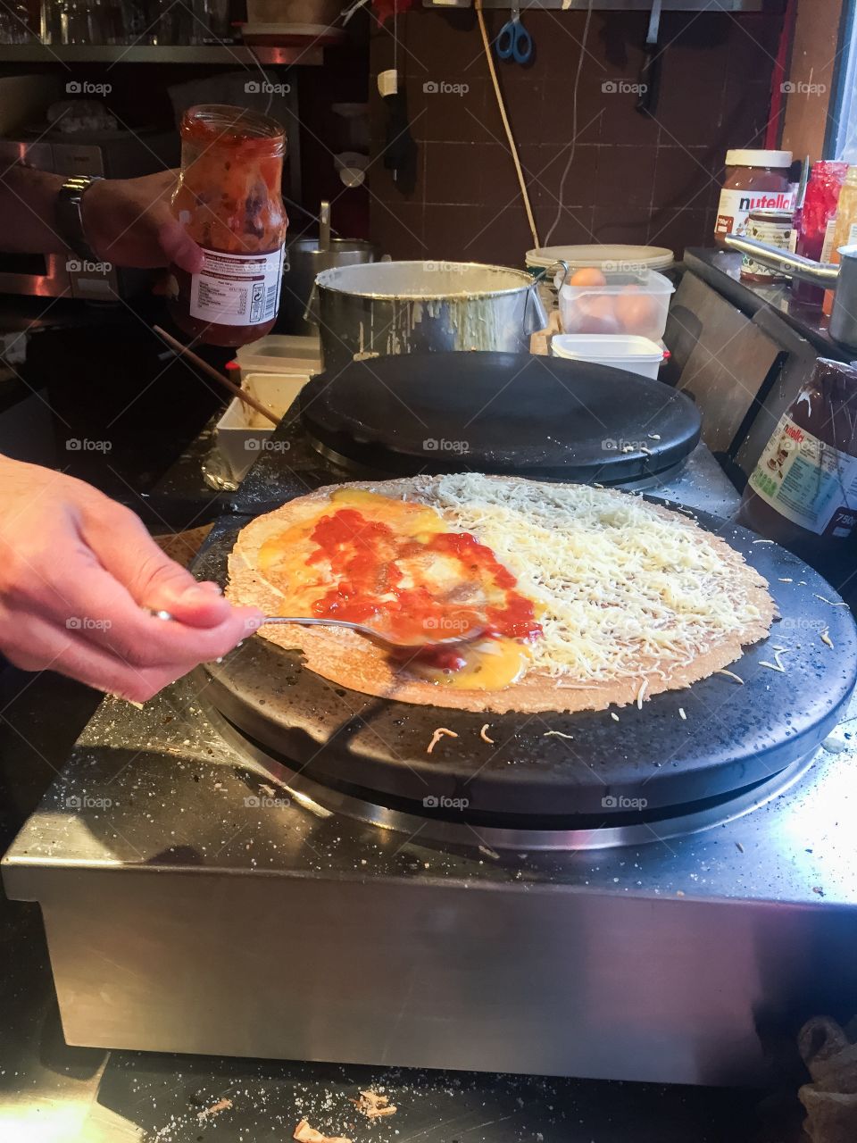 Crepes stand in Paris France.