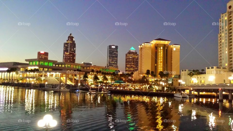 Tampa life. nighttime in downtown Tampa