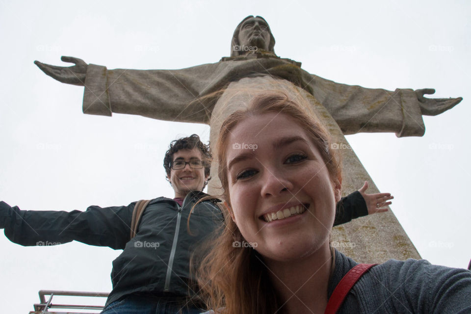 Selfie with Jesus in lisbon 