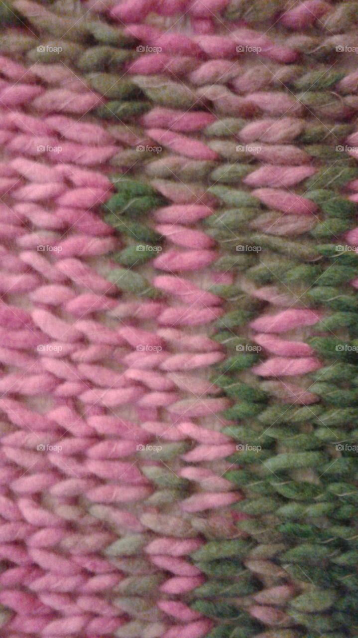 pink and green knit