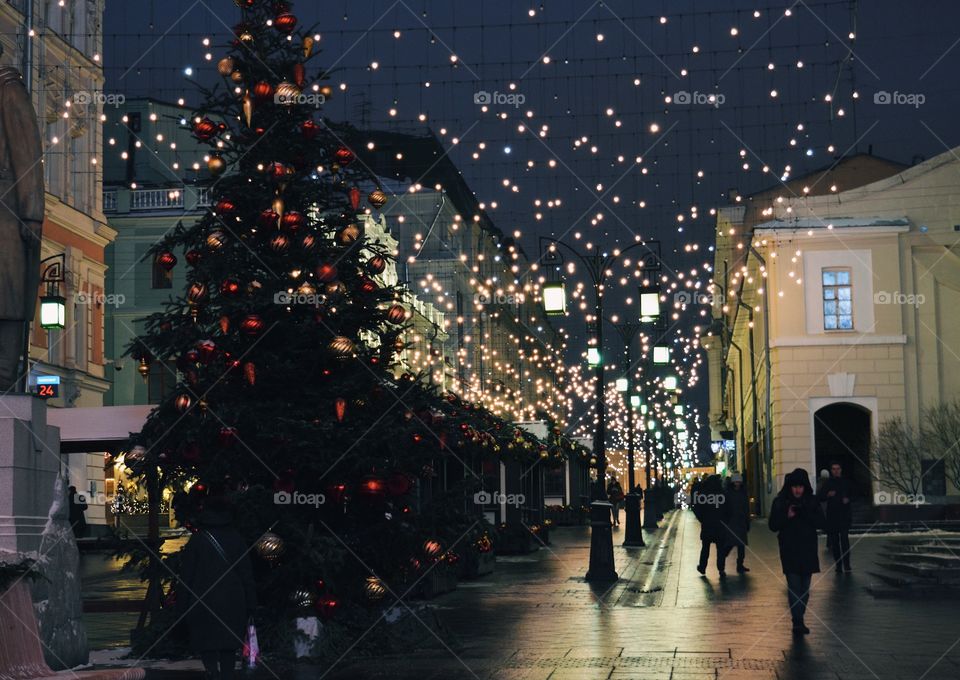 Evening Moscow street