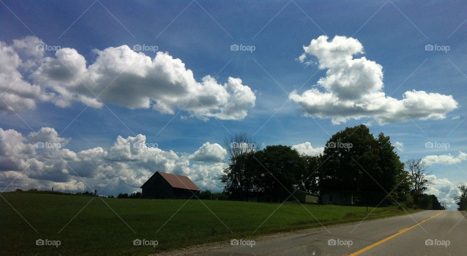 sky blue summer clouds by serenitykennedy