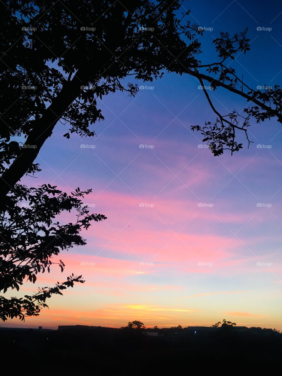 A paisagem muito bonita do amanhecer da cidade de Jundiaí, interior do Brasil!