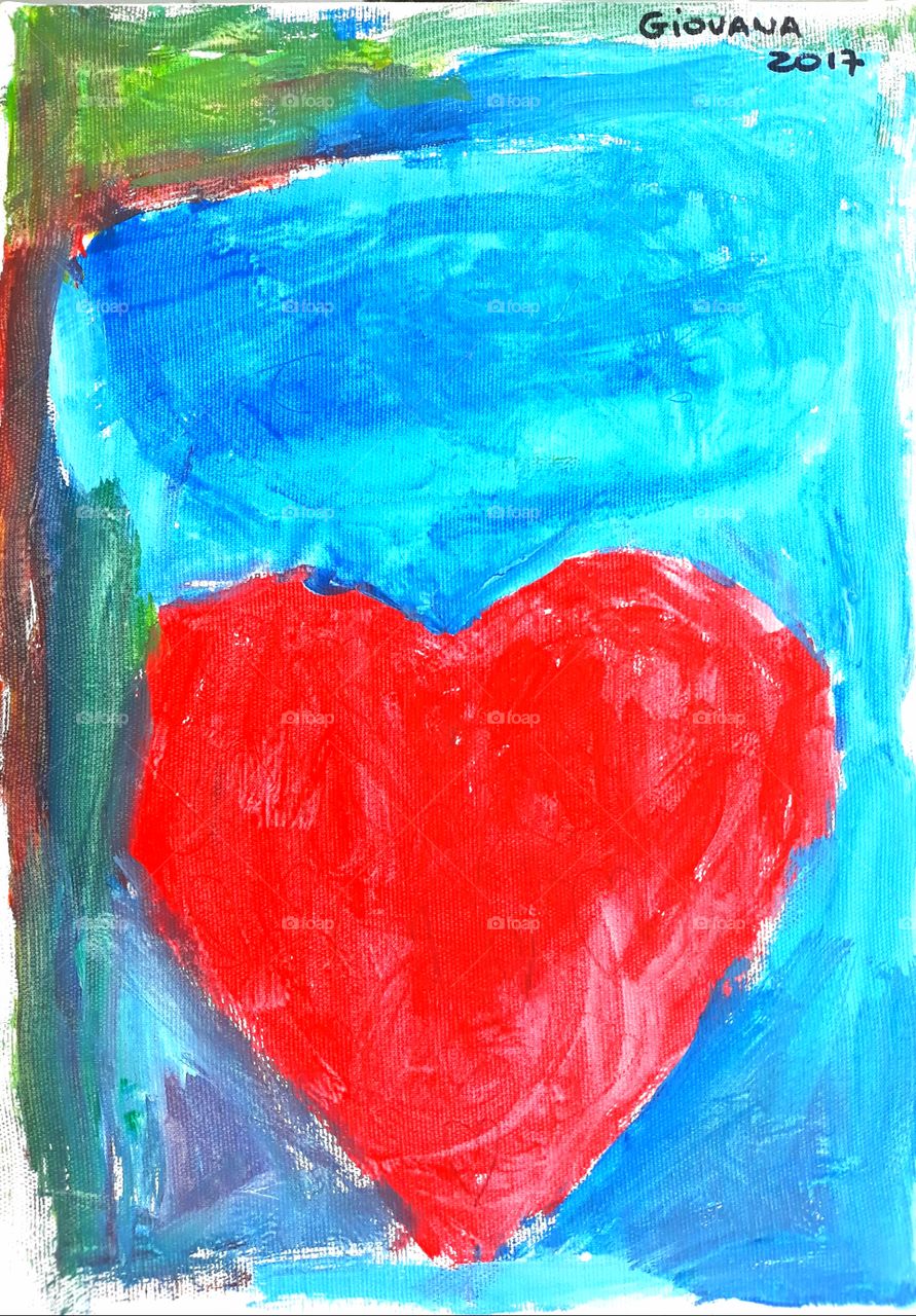 Painting made by Giovana, 5 years old, to give her mother on Mother's Day.