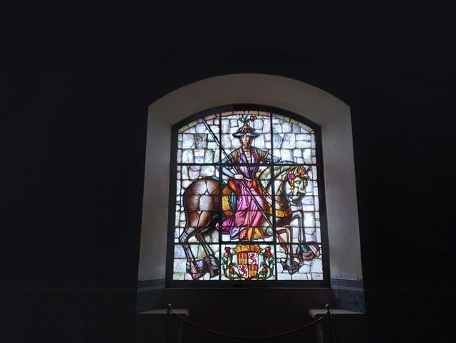 Stained glass window of the Alcazar of Segovia, Spain