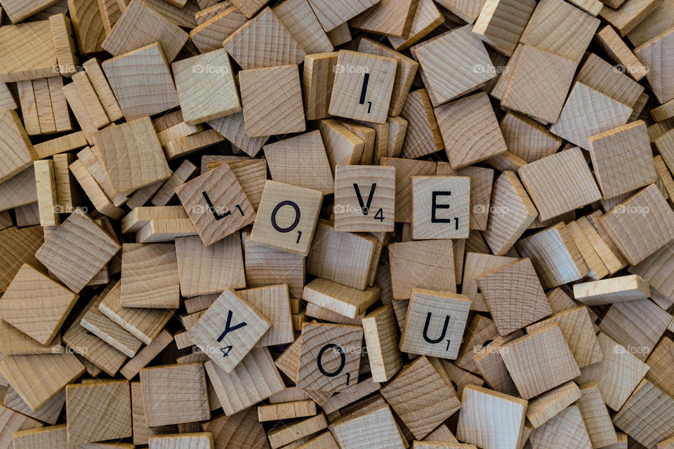 I Love You, scrabble. spell out your feeling