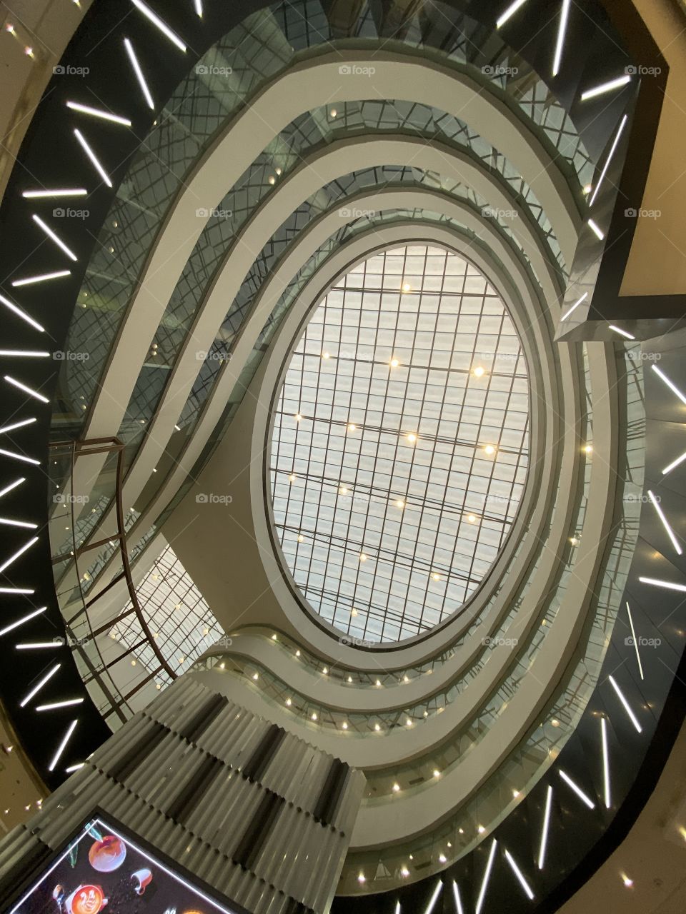 Glass upset of big mall 