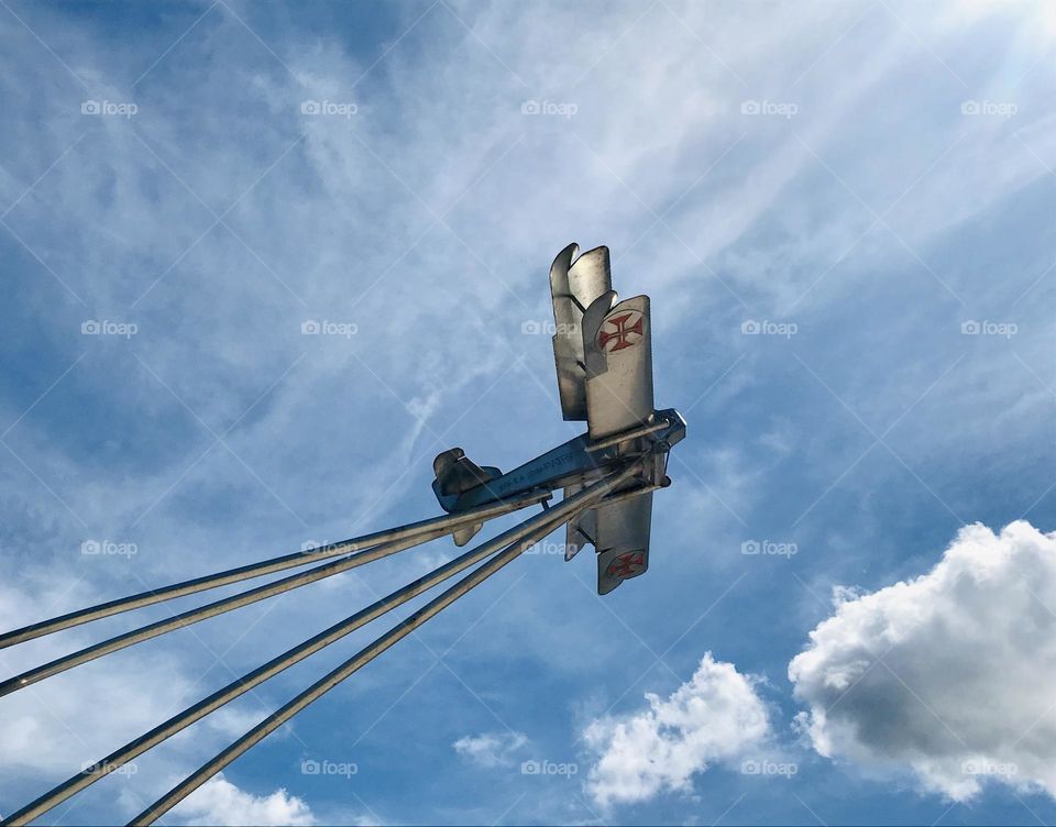 Airplane statue in the sky